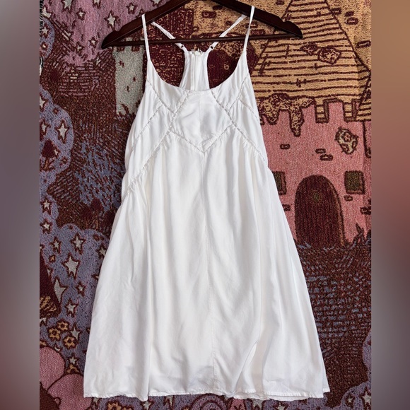 Lulus Easy Honey Ivory Slip Sun Dress Relaxed & Flowy Boho Farmhouse - Medium - Picture 2 of 9